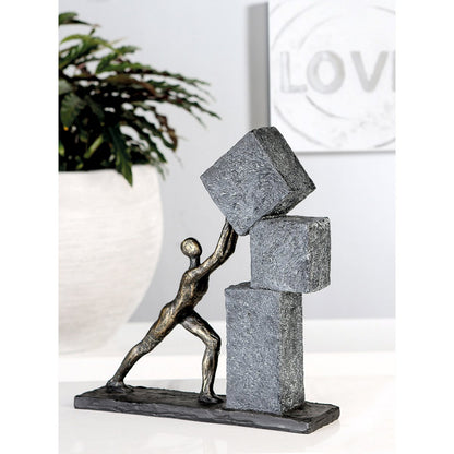 Deko Figur Motivation H31cm Bronze Antik Modern Skulptur Dekoration