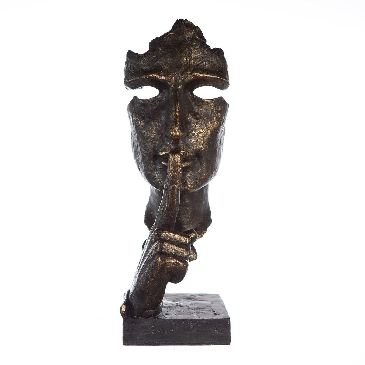 Deko Skulptur Silence H39cm Bronze Modern Gesicht Maske Büste dunkele Dekoration