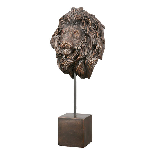 Deko Figur Löwen Kopf H51cm Bronze Antik Büste Luxus Dekoration