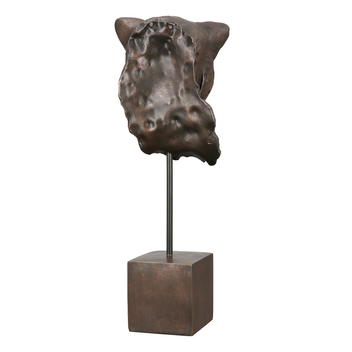 Deko Figur Leopard Kopf H46cm Bronze Antik Büste Modern Dekoration