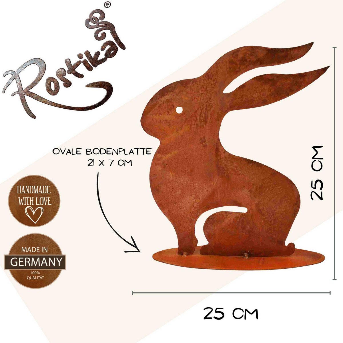 Rost Deko Hase Ulla H25cm Metall Fensterbrett Vintage Osterdekoration Gartenfigur Ostern Vintage