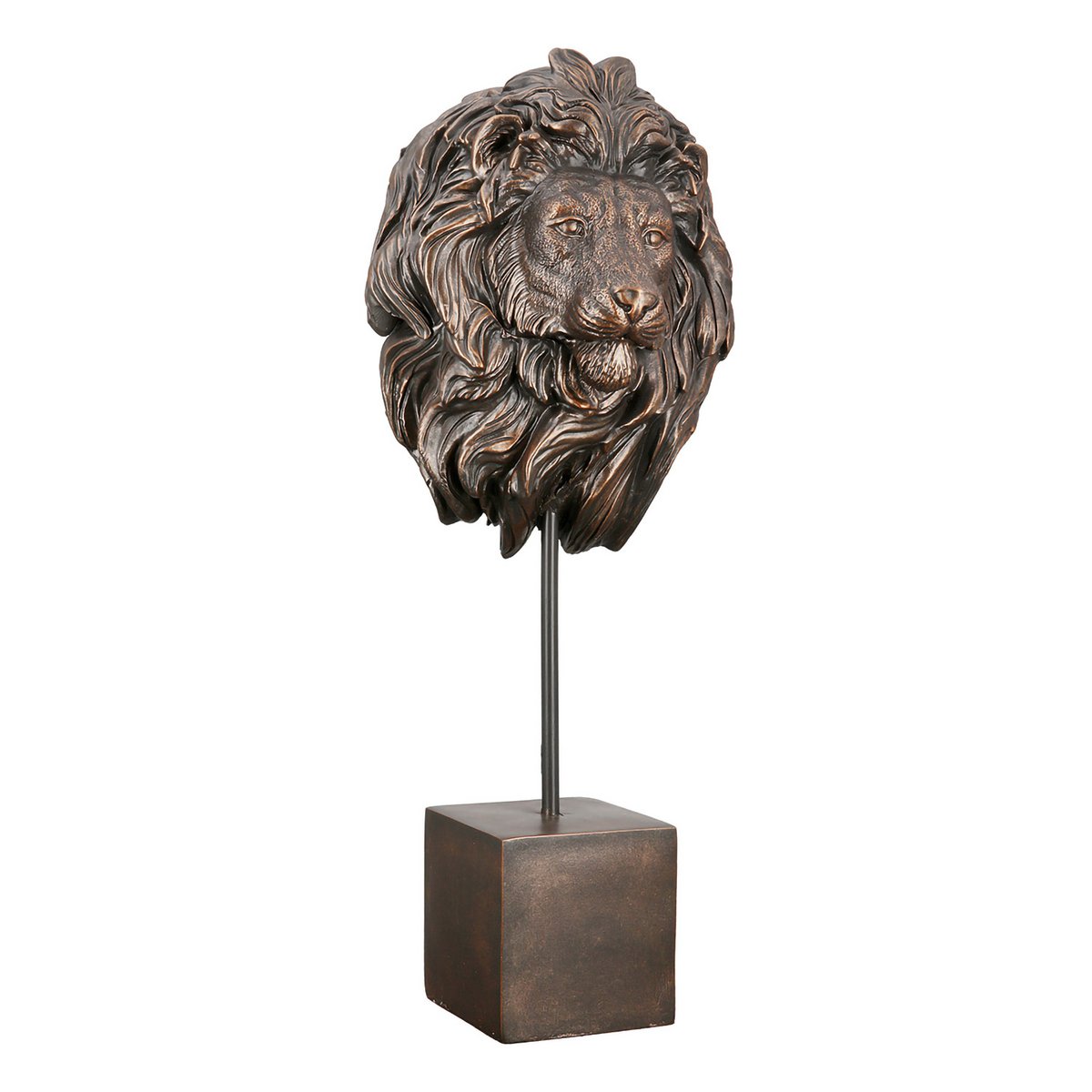 Deko Figur Löwen Kopf H51cm Bronze Antik Büste Luxus Dekoration