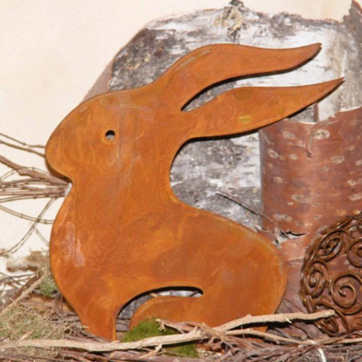 Rost Deko Hase Ulla H25cm Metall Fensterbrett Vintage Osterdekoration Gartenfigur Ostern Vintage