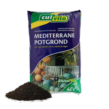 Culvita Mediterrane Pflanzenerde 40L + RhizoPlus – Optimiert für Oliven & Zitrus - grüne-wurzel