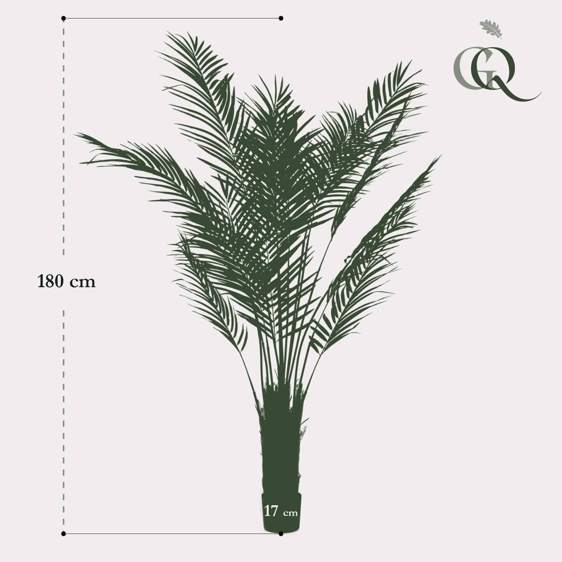 Kunstpflanze Areca Lutescens - Goldpalme - 180 cm - Zimmerpflanze - künstliche Pflanzen wie echt - grüne-wurzel