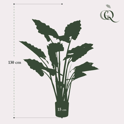 Kunstpflanze Colocasia Pink China - Elefantenohr - 130 cm - Zimmerpflanze - künstliche Pflanzen wie echt - grüne-wurzel