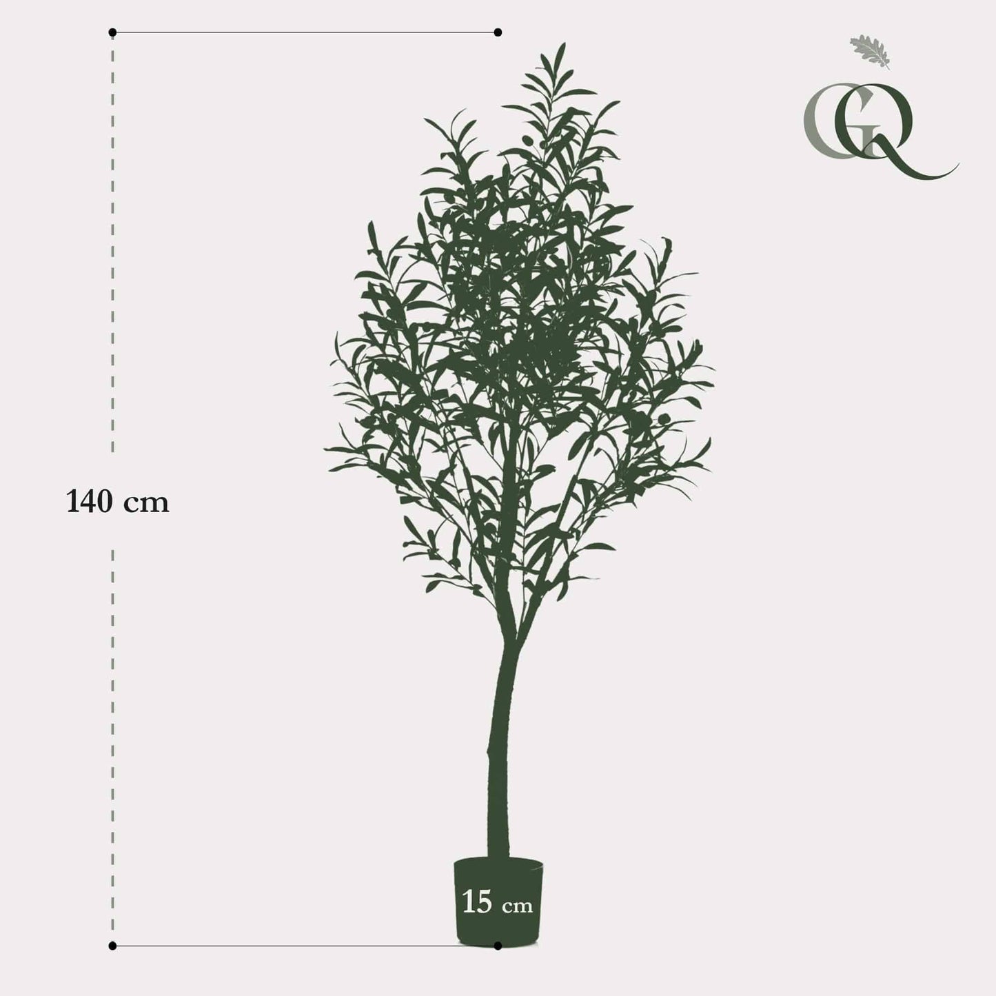 Kunstpflanze Olea europaea - Olivenbaum - 140 cm - Zimmerpflanze - künstliche Pflanzen wie echt - grüne-wurzel