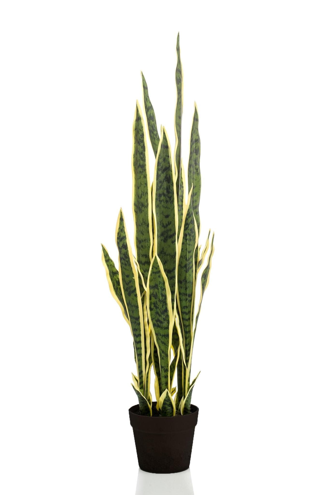 Kunstpflanze - Sansevieria Trifasciata - Frauenzunge - 97 cm - Zimmerpflanze - Bogenhanf - künstliche Pflanzen wie echt - grüne-wurzel