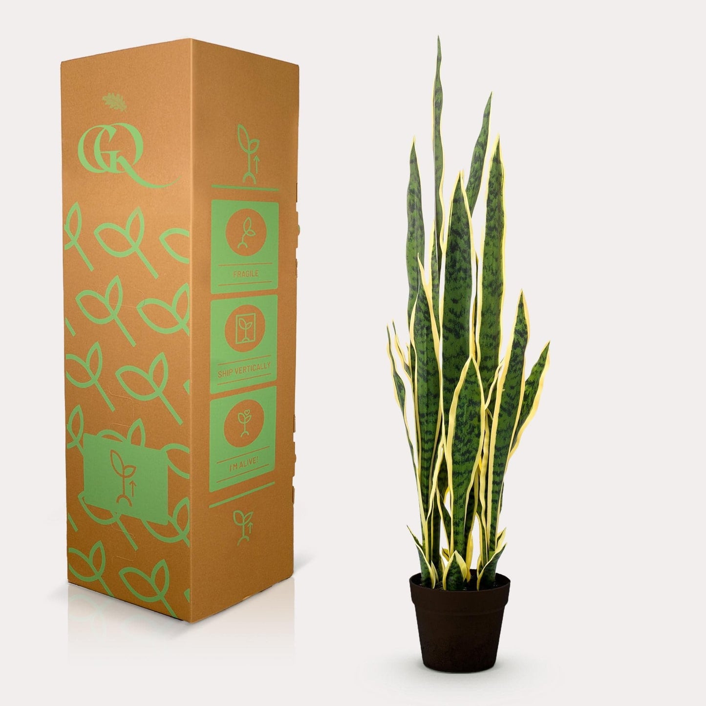 Kunstpflanze - Sansevieria Trifasciata - Frauenzunge - 97 cm - Zimmerpflanze - Bogenhanf - künstliche Pflanzen wie echt - grüne-wurzel