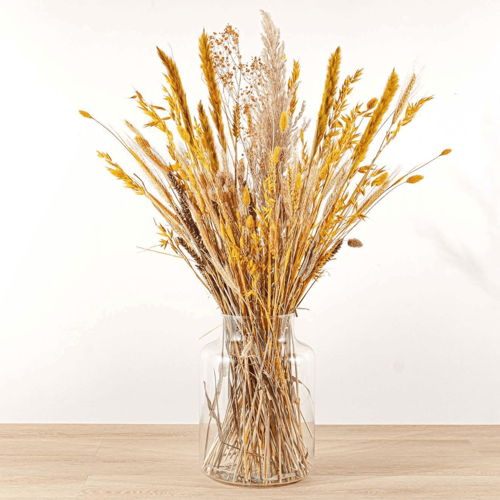 Eleganter Trockenblumenstrauß 'Gelb XL' – Langlebige und Natürliche Dekoration – 70 cm Trockenblumen Blumen Blumenstrauß Pflanzen - grüne-wurzel