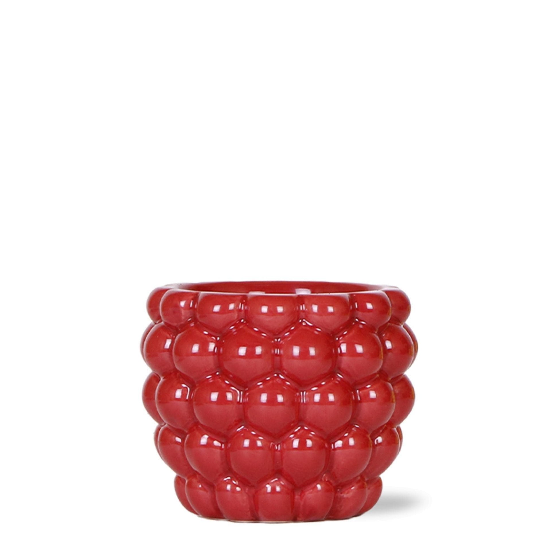 Kolibri Home Beeren-Topf – Glänzender Roter Keramiktopf, Ø 9cm - grüne-wurzel