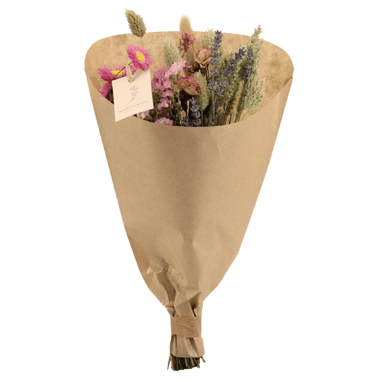 Langlebige Rosa Trockenblumen-Komposition - Eleganter Feldstrauß Pink für stilvolle Dekoration - 35cm - Trockenblumen Blumen Blumenstrauß Pflegeleicht - grüne-wurzel