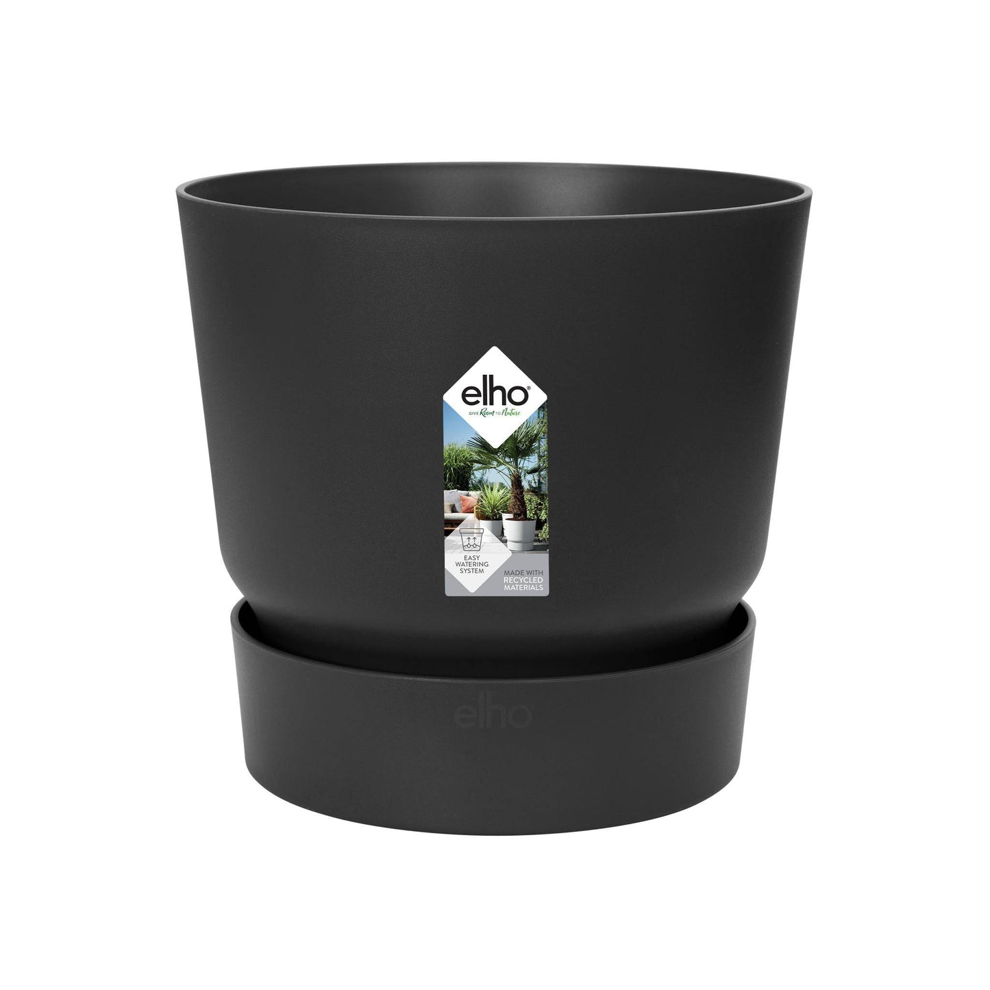 Elho Greenville Round Topf in verschiedenen Farben - recycelter Kunststoff - Ø18cm x H17cm - Indoor Topf - Outdoor Topf