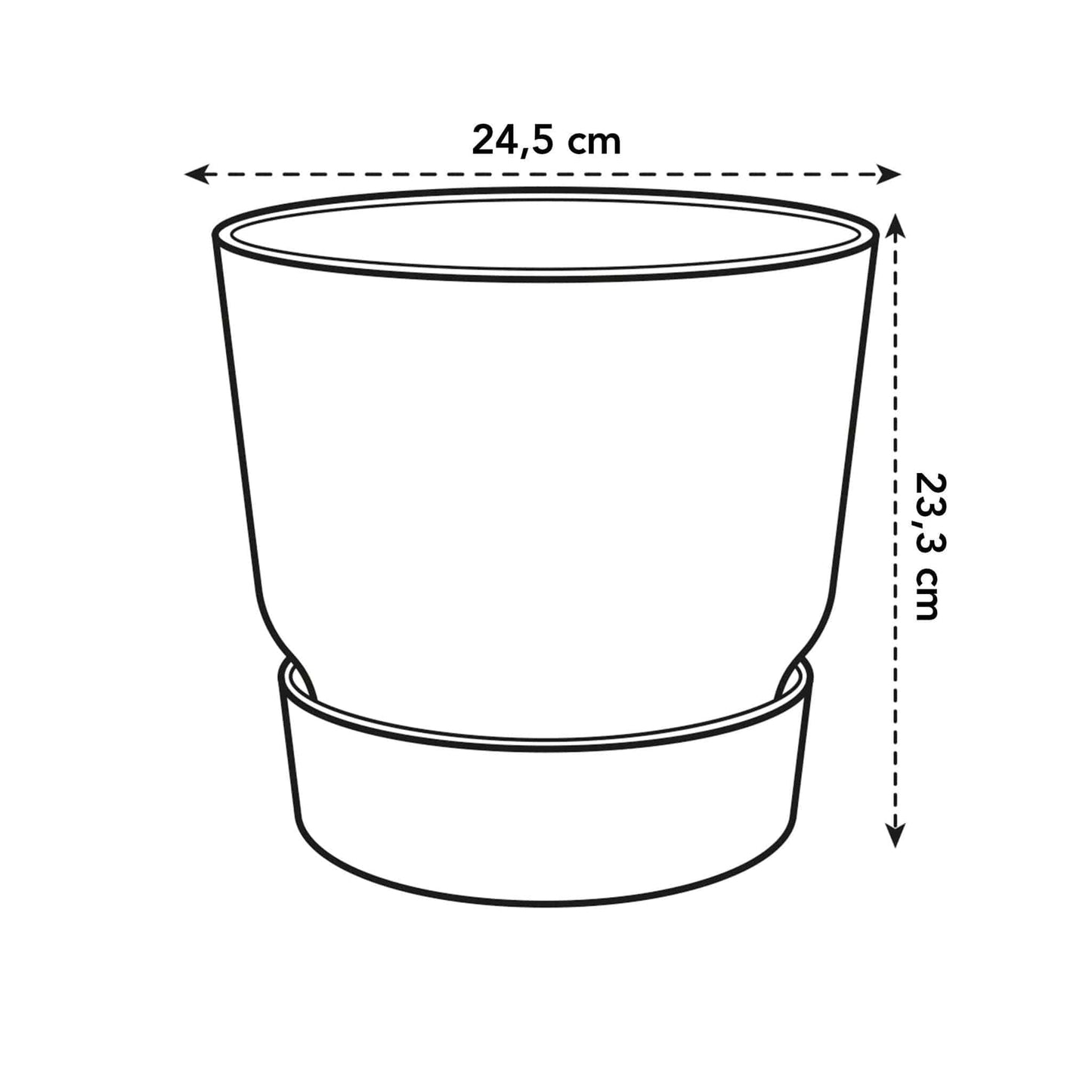 Elho Greenville Round Topf - recycelter Kunststoff - Ø24cm x H23cm - Braun - Indoor Topf - Outdoor Topf - grüne-wurzel