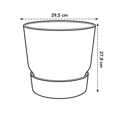 Elho Greenville Round Topf - recycelter Kunststoff - Ø30cm x H28cm - Grau - Indoor Topf - Outdoor Topf - grüne-wurzel