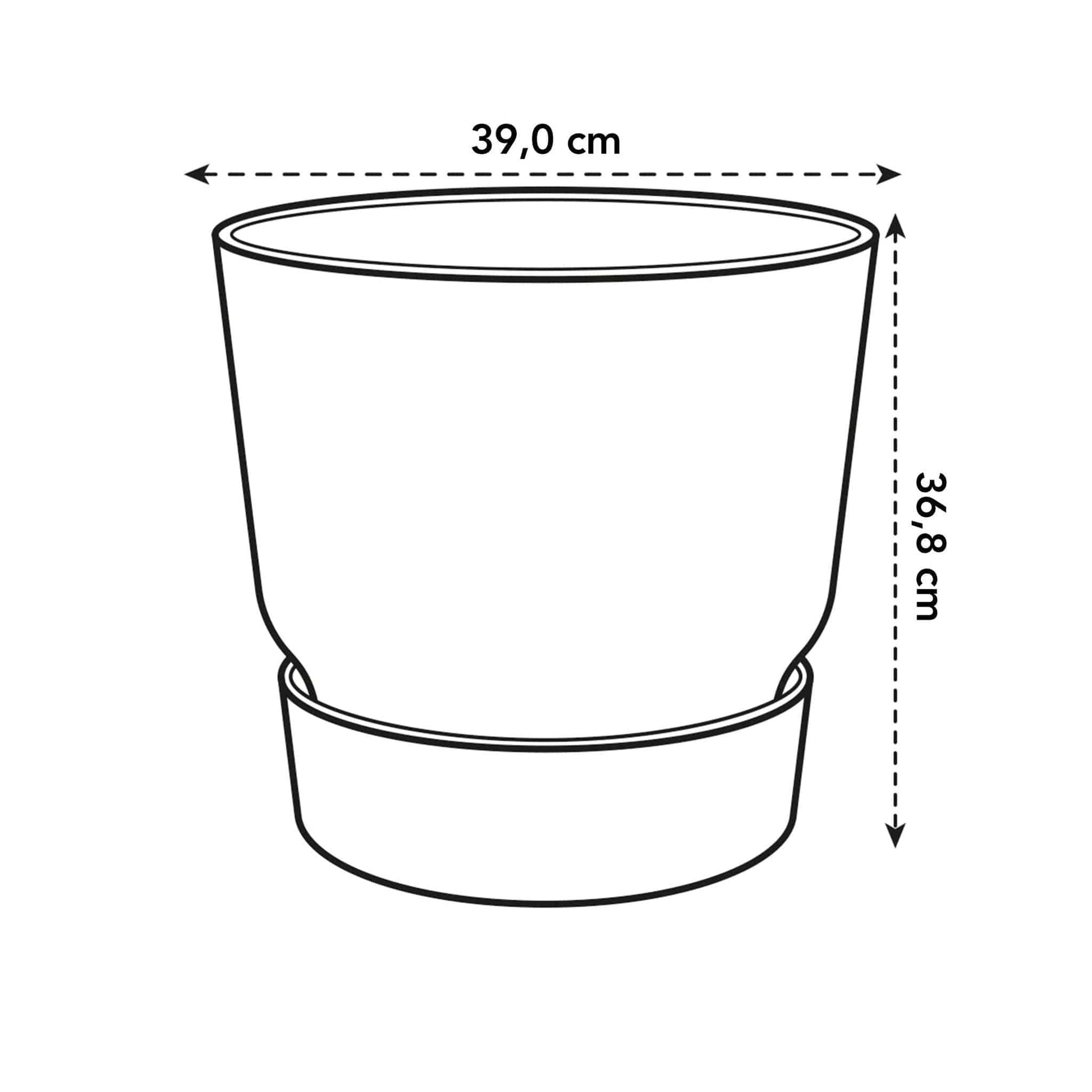 Elho Greenville Round Topf - recycelter Kunststoff - Ø39cm x H37cm - Grün - Indoor Topf - Outdoor Topf - grüne-wurzel