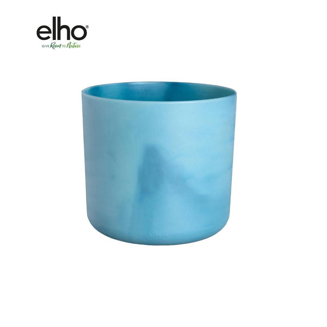 Elho Ocean Round Topf 100% Recycelter Kunststoff Ø18cm Atlantikblau - Blau Indoor Dekoration - grüne-wurzel