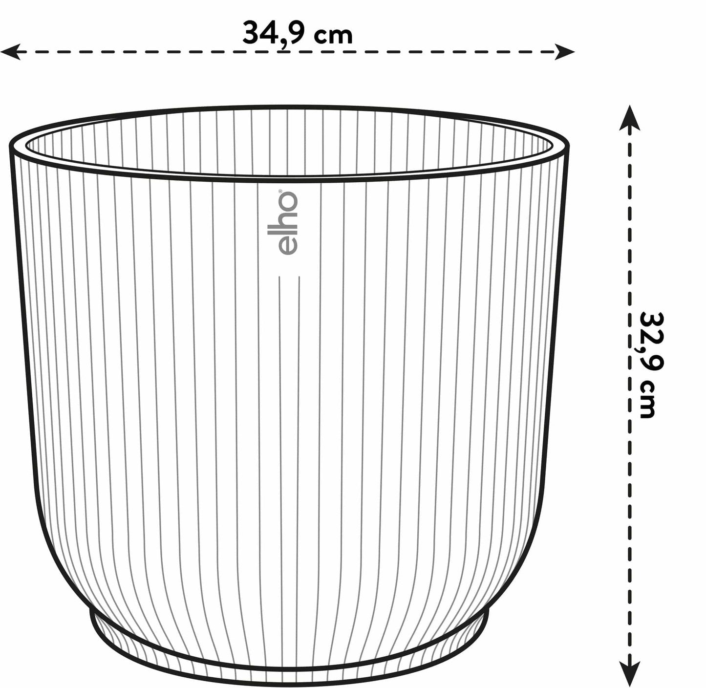 Elho Vibes Fold Round Topf mit Rädern - recycelter Kunststoff - Ø35cm x H33cm - Weiß - Indoor-Topf - grüne-wurzel