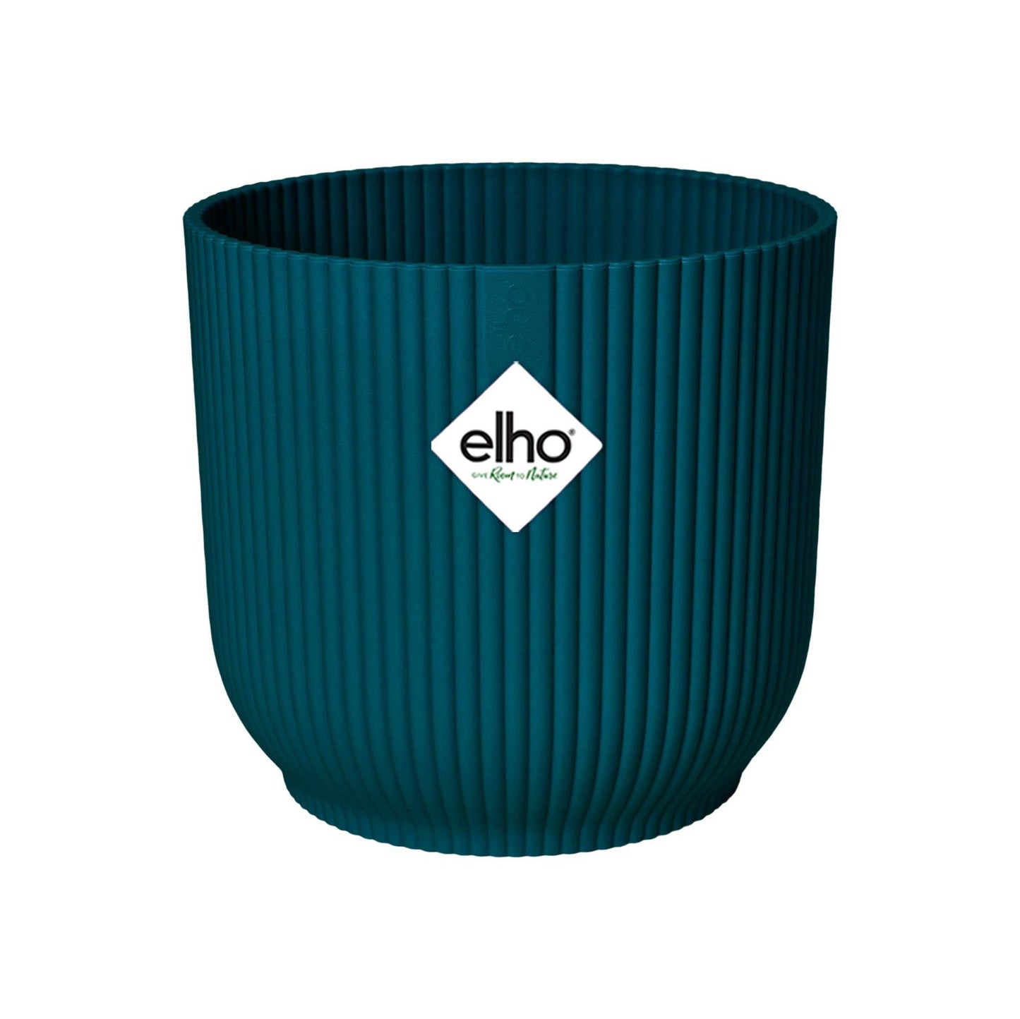 Elho Vibes Fold Round Topf- Recycelter Kunststoff - Ø14cm x H13cm - Grün oder Blau - Indoor-Topf