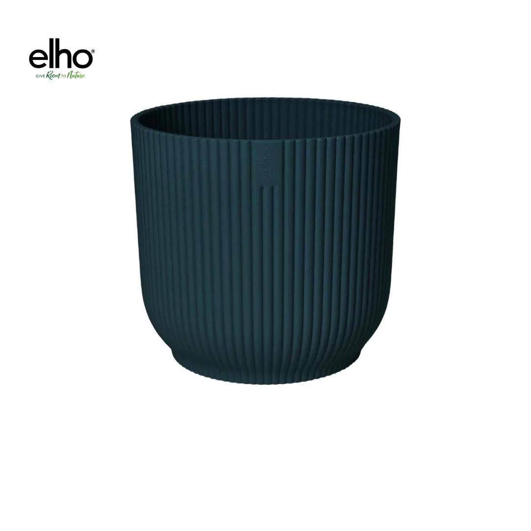 Elho Vibes Fold Round Topf - recycelter Kunststoff - Ø18cm x H17cm - Blau - Indoor-Topf - grüne-wurzel