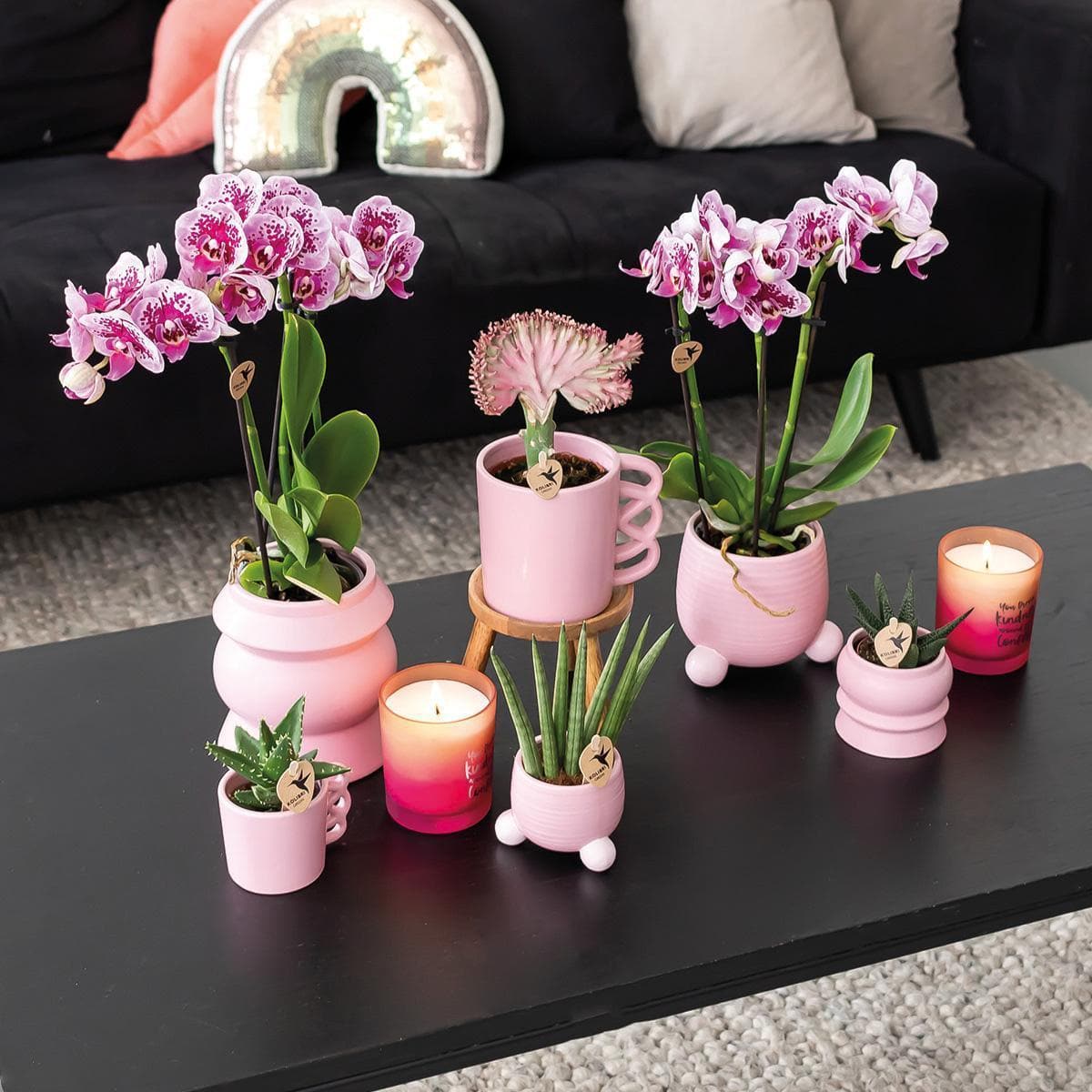 Kolibri Home | Rolling pink flowerpot - pink ceramic ornamental pot - Ø6cm - grüne-wurzel