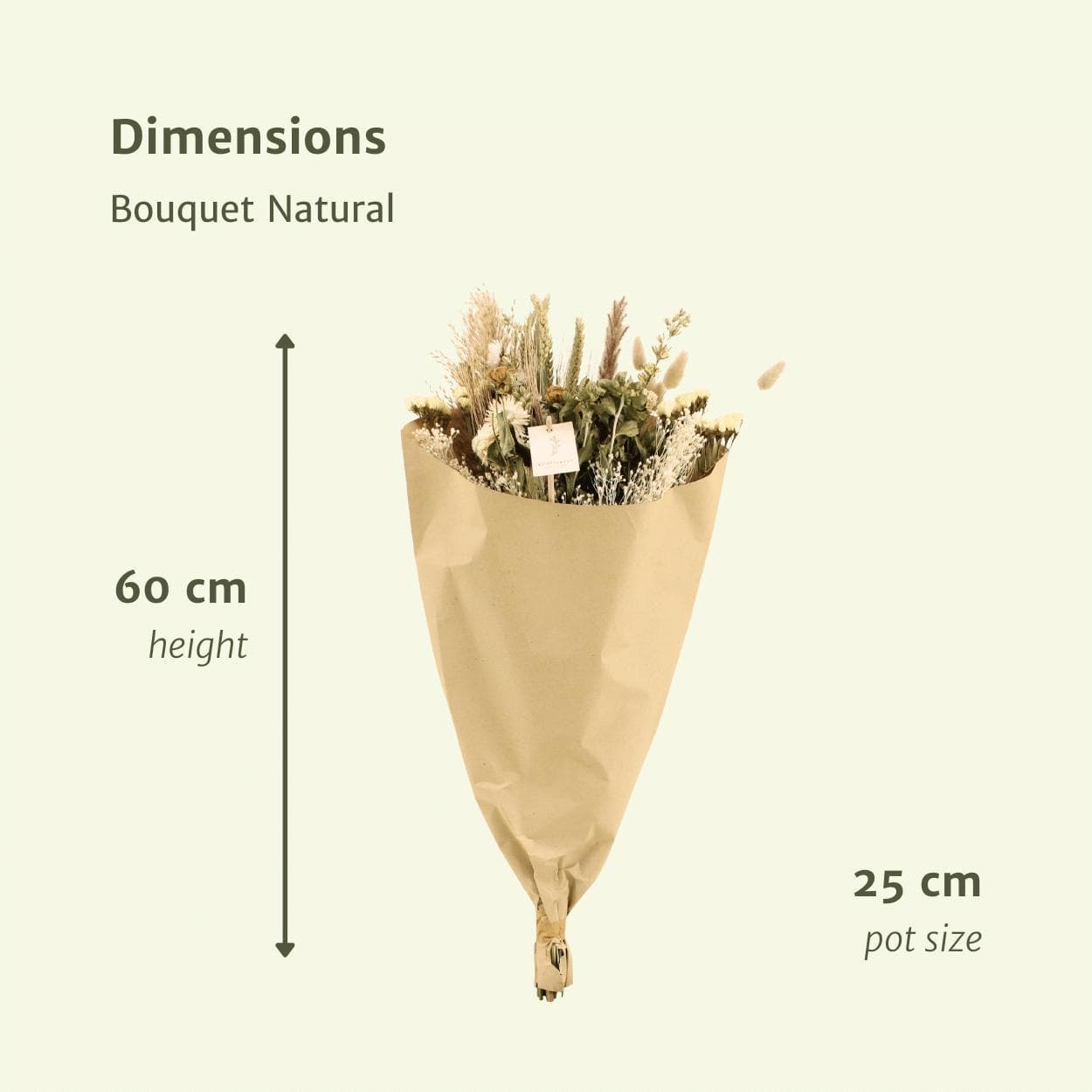 Droogbloemen Field Bouquet Natural - Ø25 - ↨60cm - grüne-wurzel