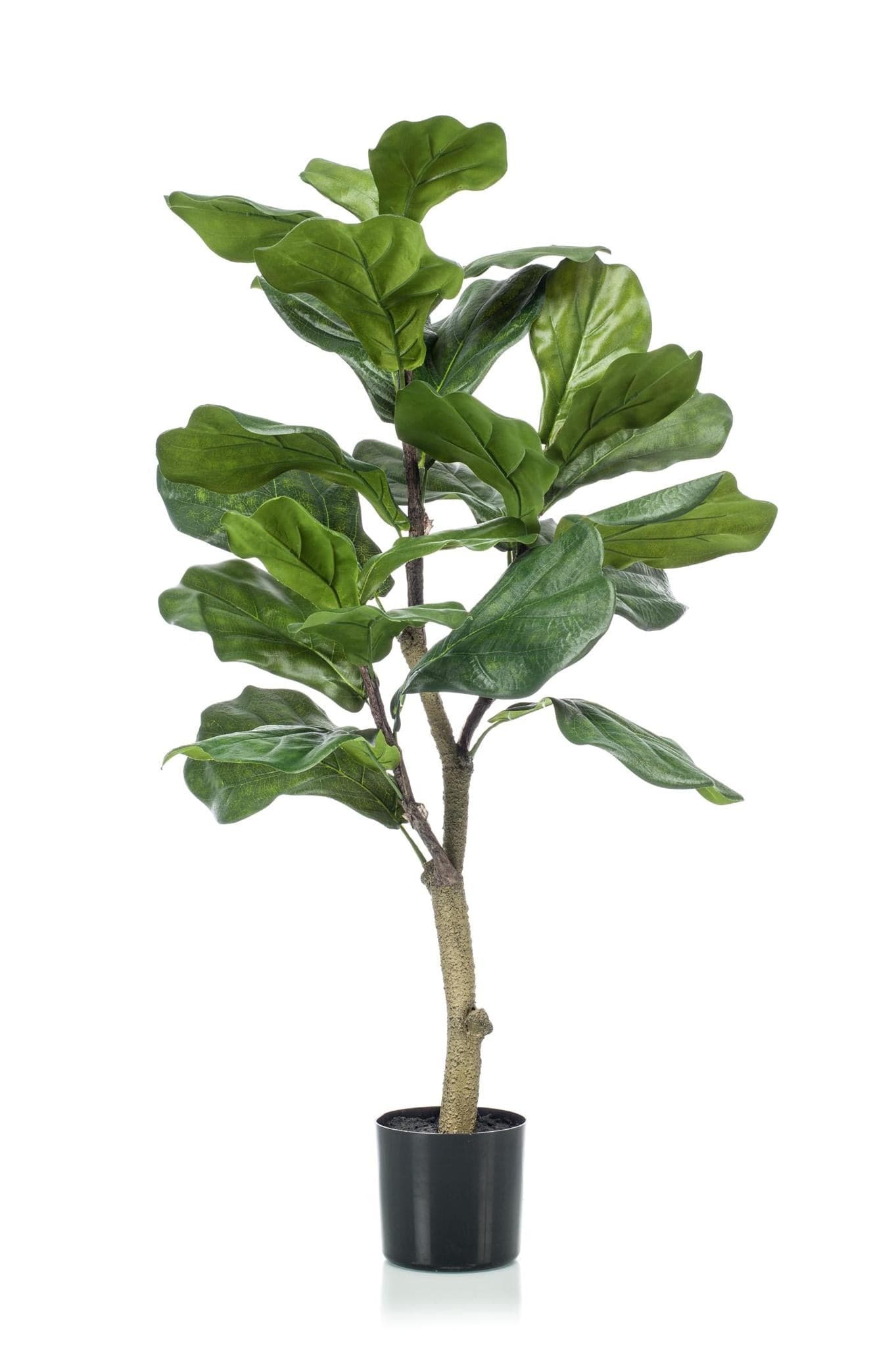 Kunstpflanze Ficus Lyrata - Tabakspflanze - 100 cm - Zimmerpflanze - Künstliche Pflanzen wie echt - grüne-wurzel