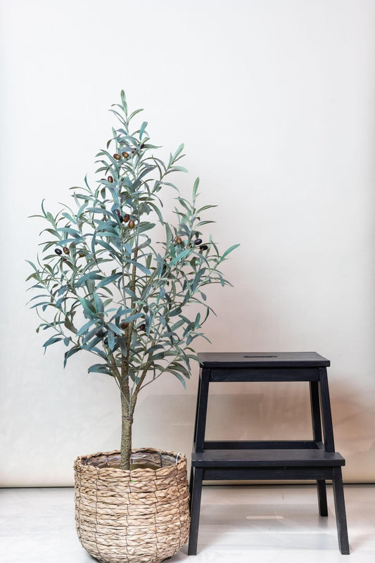 Kunstpflanze Olea europaea - Olivenbaum - 115 cm - Zimmerpflanze - künstliche Pflanzen wie echt - grüne-wurzel