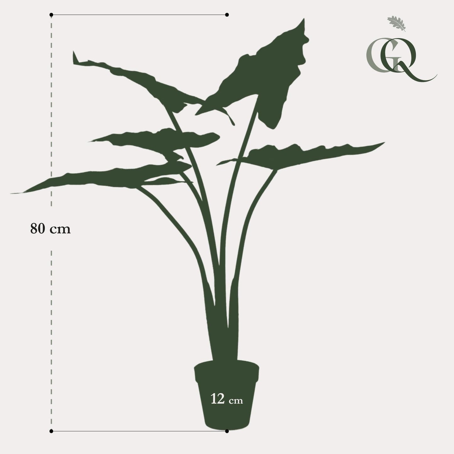 Kunstpflanze - Alocasia Frydek - 80 cm - Zimmerpflanze - künstliche Pflanzen wie echt - grüne-wurzel