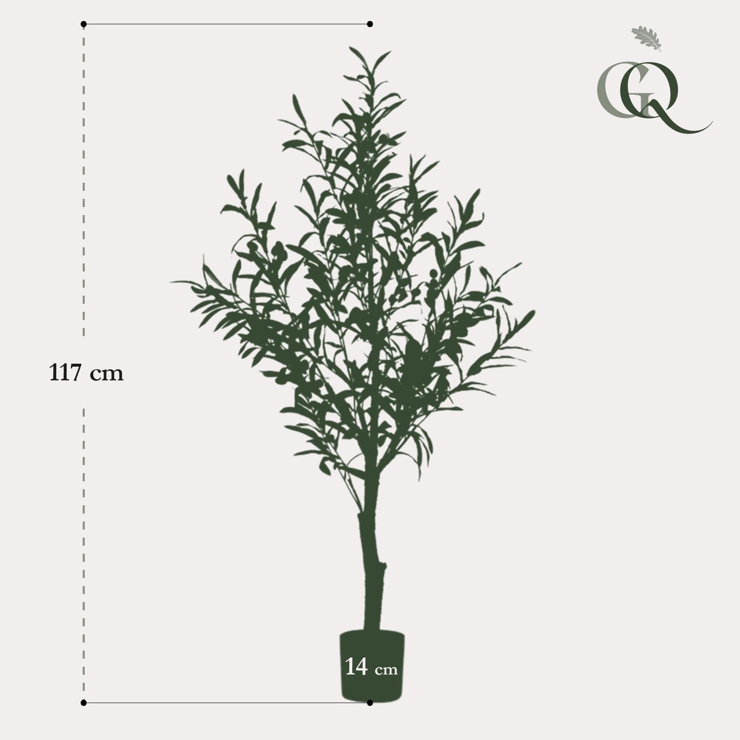 Kunstpflanze Olea europaea - Olivenbaum - 115 cm - Zimmerpflanze - künstliche Pflanzen wie echt - grüne-wurzel