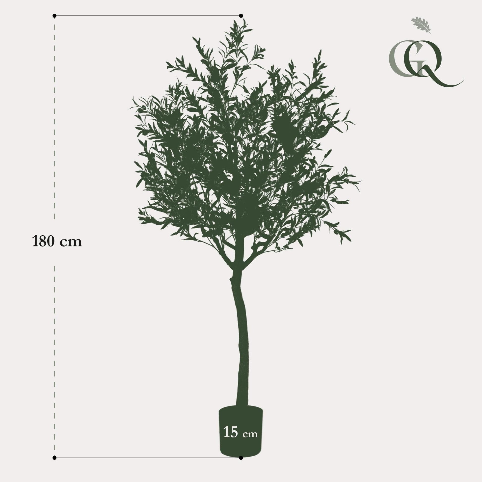 Kunstpflanze Olea Europaea - Olivenbaum - 180 cm - Zimmerpflanze - Künstliche Pflanzen wie echt - grüne-wurzel