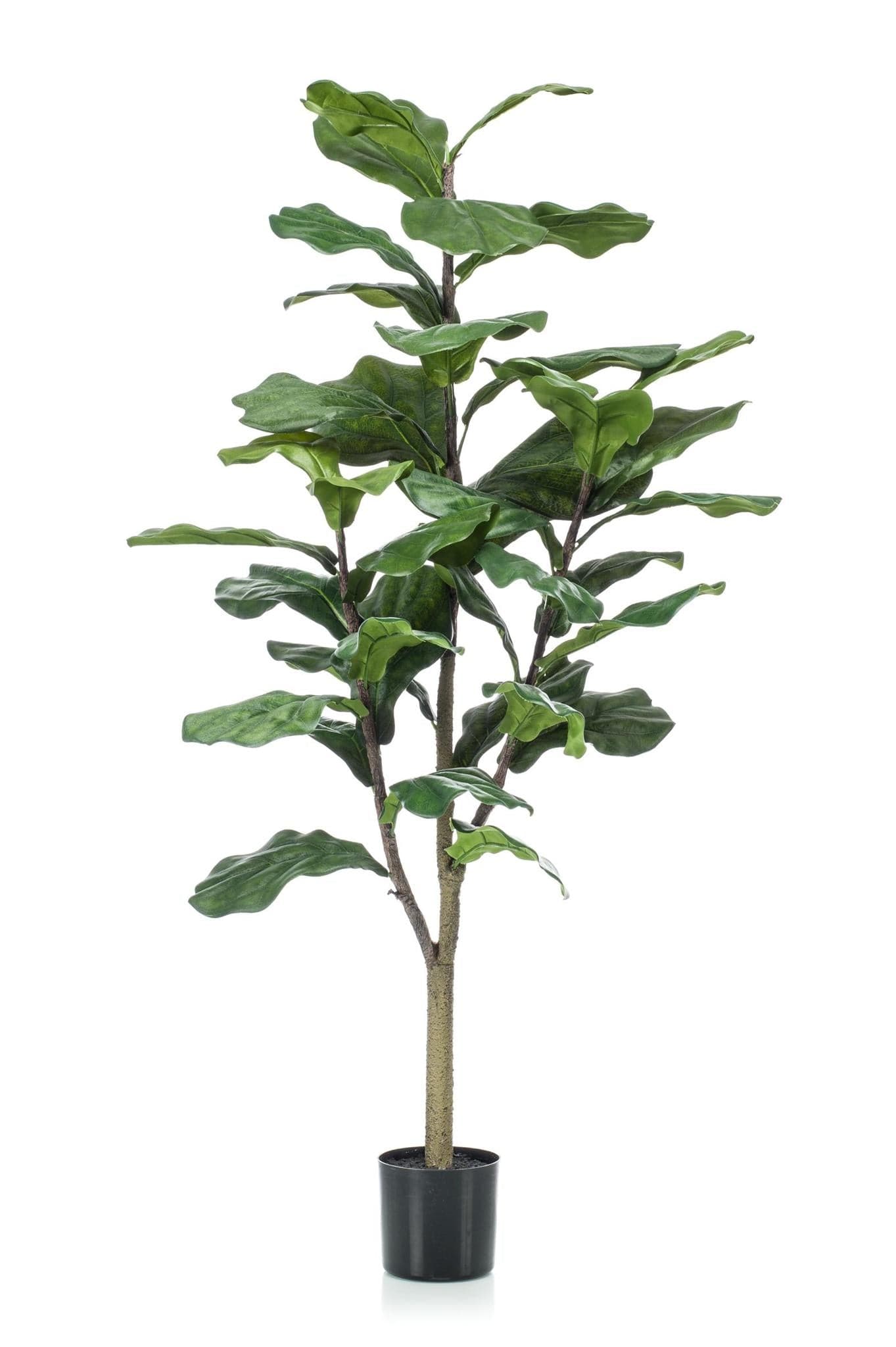 Kunstpflanze Ficus Lyrata - Tabakspflanze - 125 cm - Zimmerpflanze - Künstliche Pflanzen wie echt - grüne-wurzel