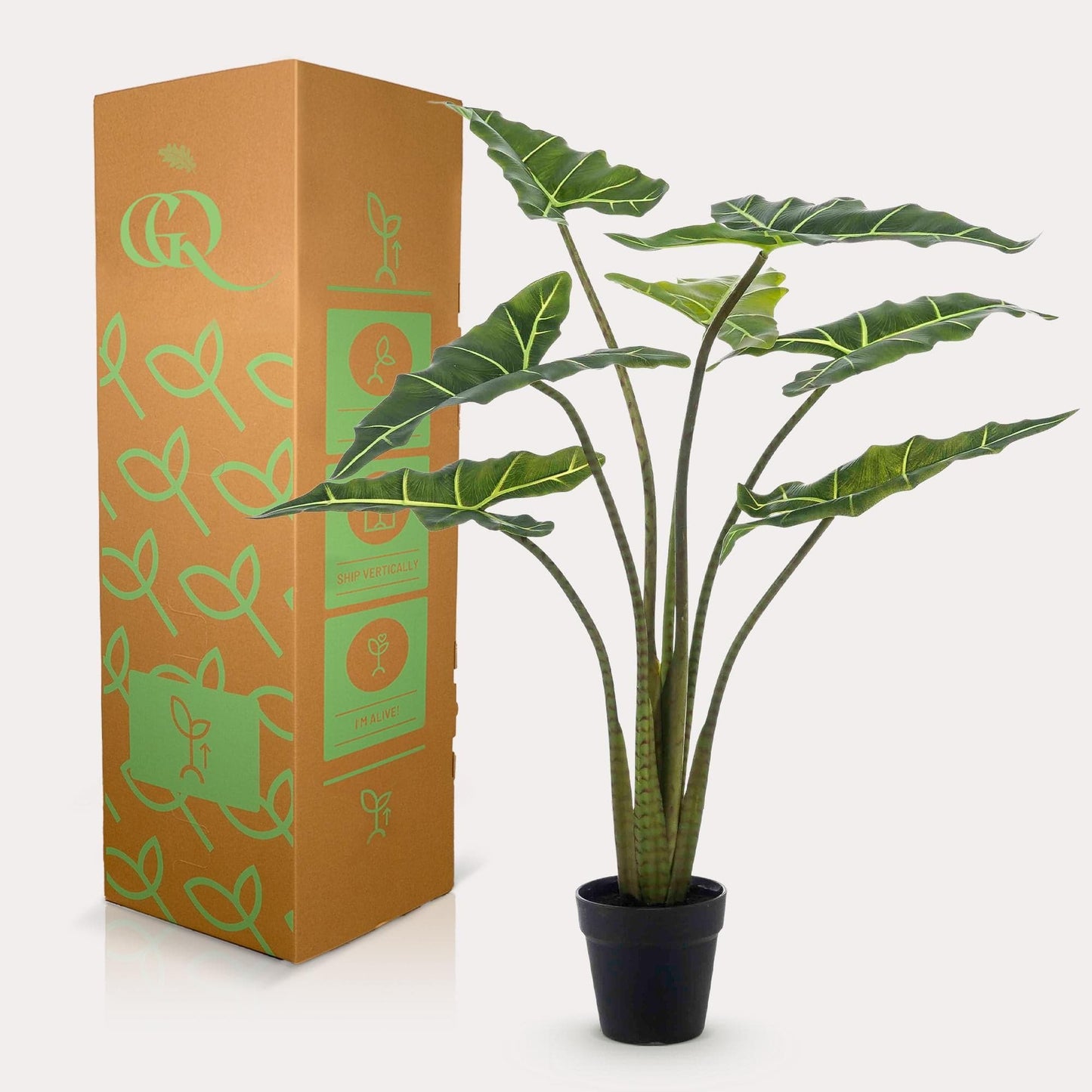 Kunstpflanze - Alocasia Frydek - 90 cm - Zimmerpflanze - künstliche Pflanzen wie echt - grüne-wurzel