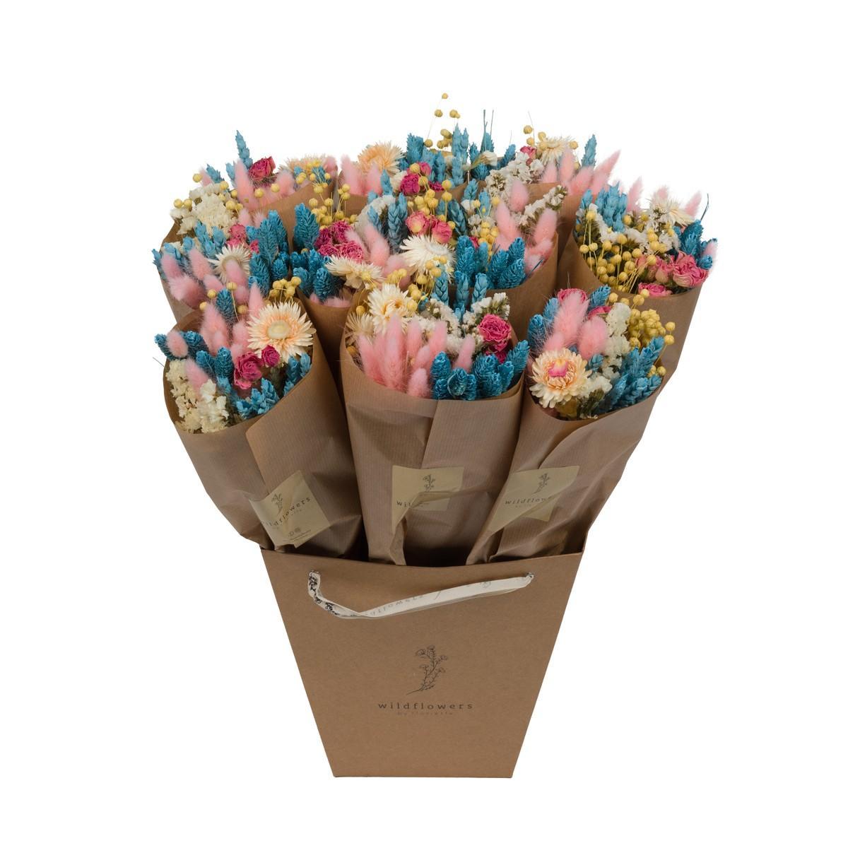 Trockenblumen - Market More Bundle - Sommer Blau - Höhe: 50 cm - Getrocknete Blumen - Trockenblumenstrauß - grüne-wurzel