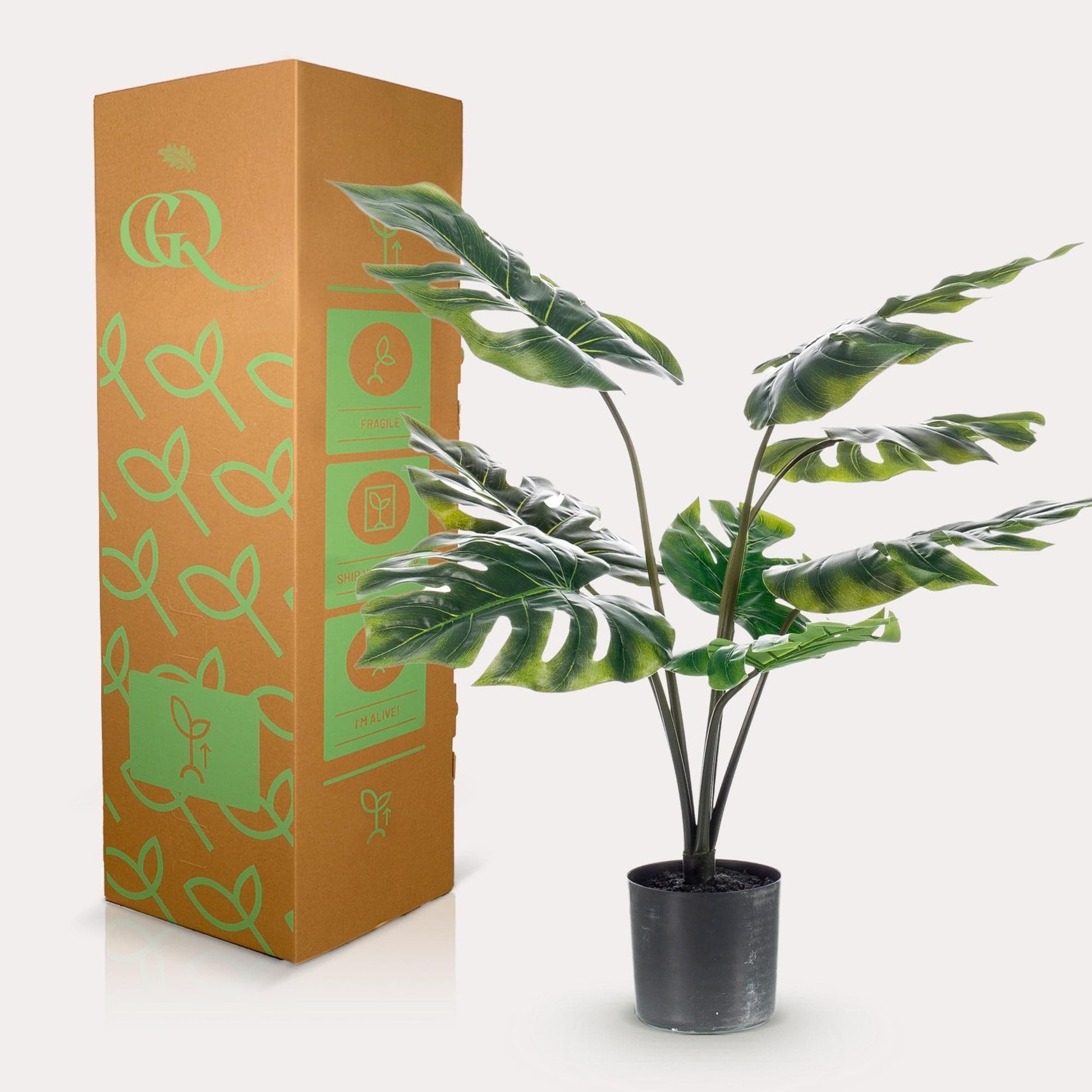 Kunstpflanze Monstera Deliciosa - Löcherpflanze - 65 cm - Zimmerpflanze - künstliche Pflanzen wie echt - grüne-wurzel