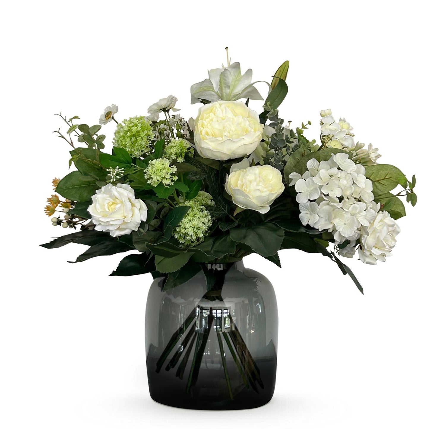 Kunstblumen Bouquet M White Dream - 60 cm - Künstliche Blumen wie echt - große Kunstblumen