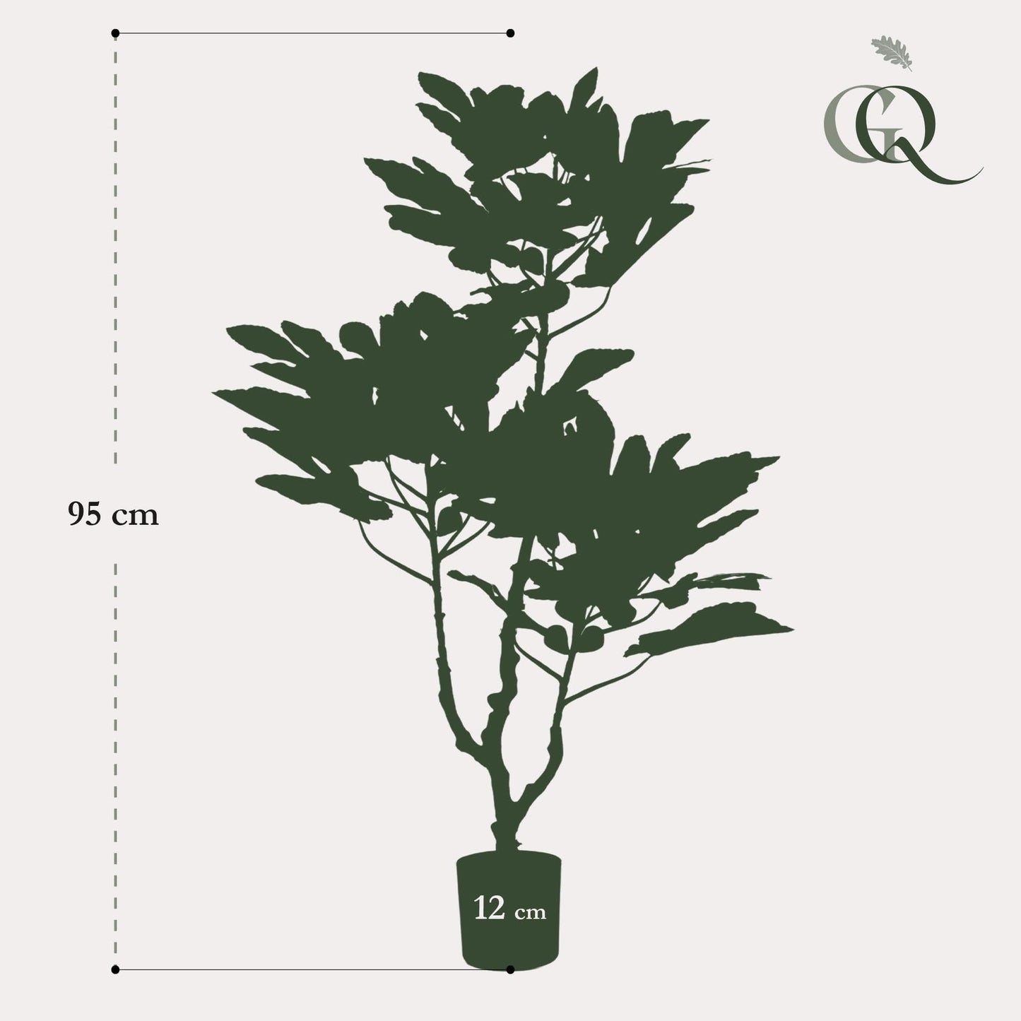 Ficus Carica Kunstpflanze - künstlicher Feigenbaum - 95 cm - Zimmerpflanze - künstliche Pflanzen wie echt - grüne-wurzel