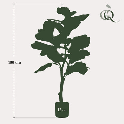 Kunstpflanze Ficus Lyrata - Tabakspflanze - 100 cm - Zimmerpflanze - Künstliche Pflanzen wie echt - grüne-wurzel