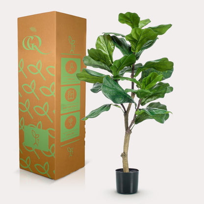 Kunstpflanze Ficus Lyrata - Tabakspflanze - 100 cm - Zimmerpflanze - Künstliche Pflanzen wie echt - grüne-wurzel