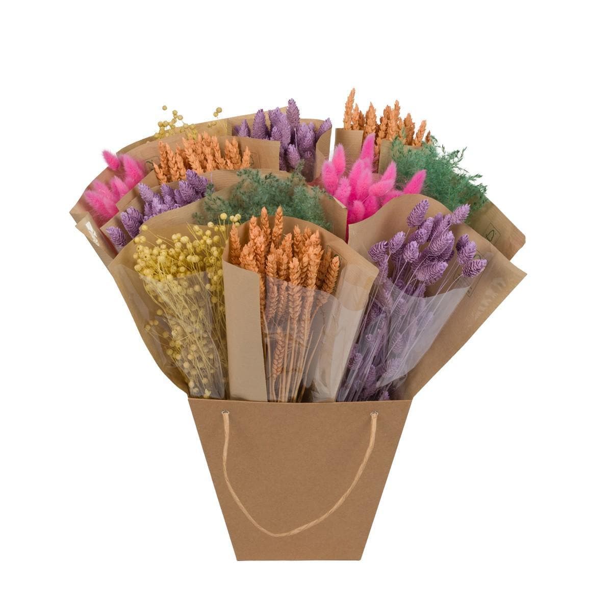 Trockenblumen Mix Bundle - Getrocknete Blumen - Dried Mono Mix - Pastel - ↕50cm - Trockenblumenstrauß - grüne-wurzel