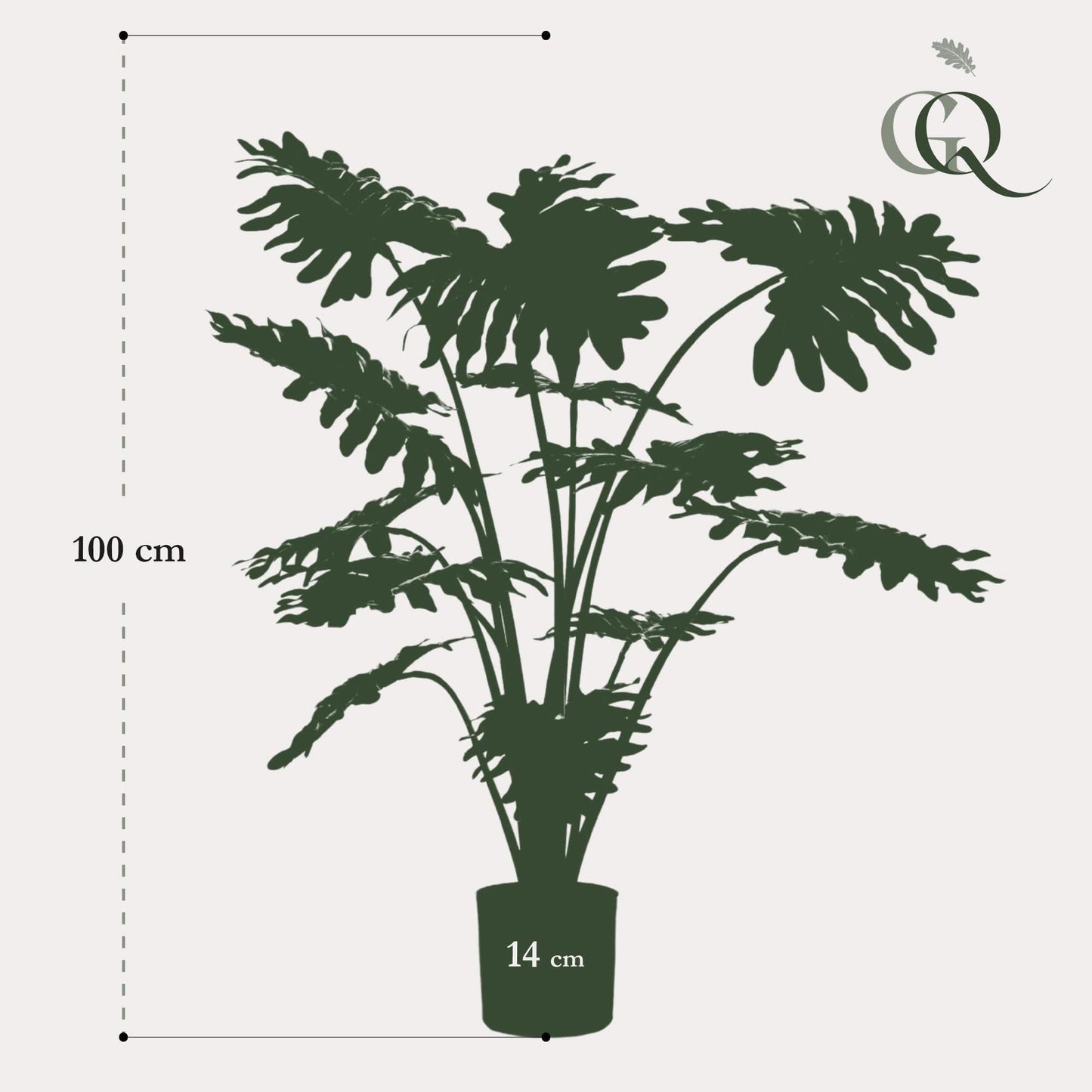 Kunstpflanze Philodendron - 100 cm - Zimmerpflanze - Künstliche Pflanzen wie echt - grüne-wurzel