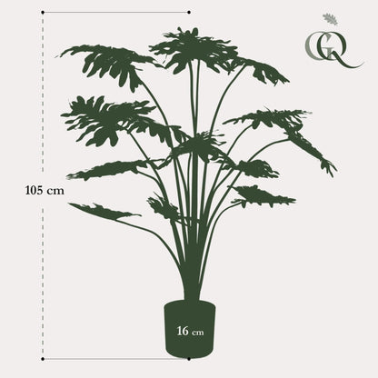 Kunstpflanze Philodendron - 105 cm - Zimmerpflanze - Künstliche Pflanzen wie echt - grüne-wurzel