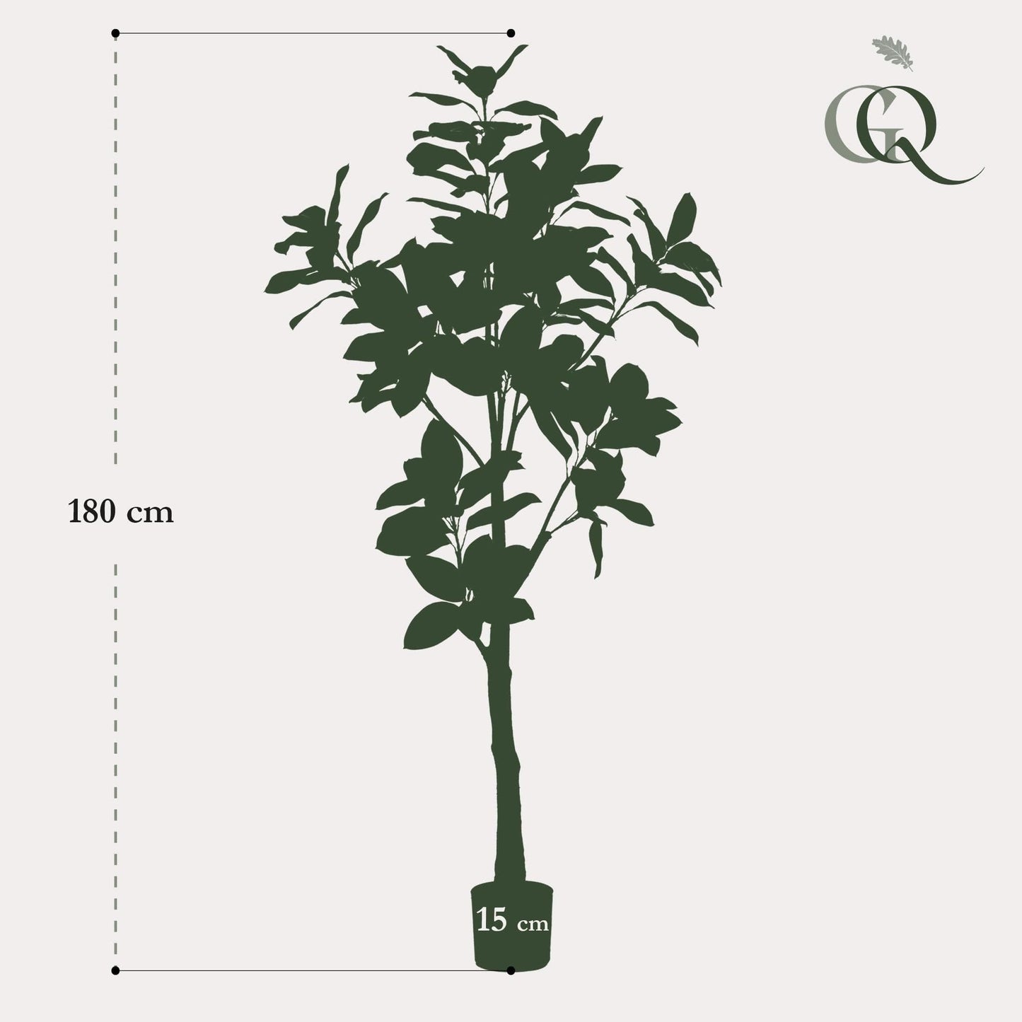 Kunstpflanze Magnolia Grandiflora - 180 cm - Zimmerpflanze - künstliche Pflanzen wie echt - grüne-wurzel