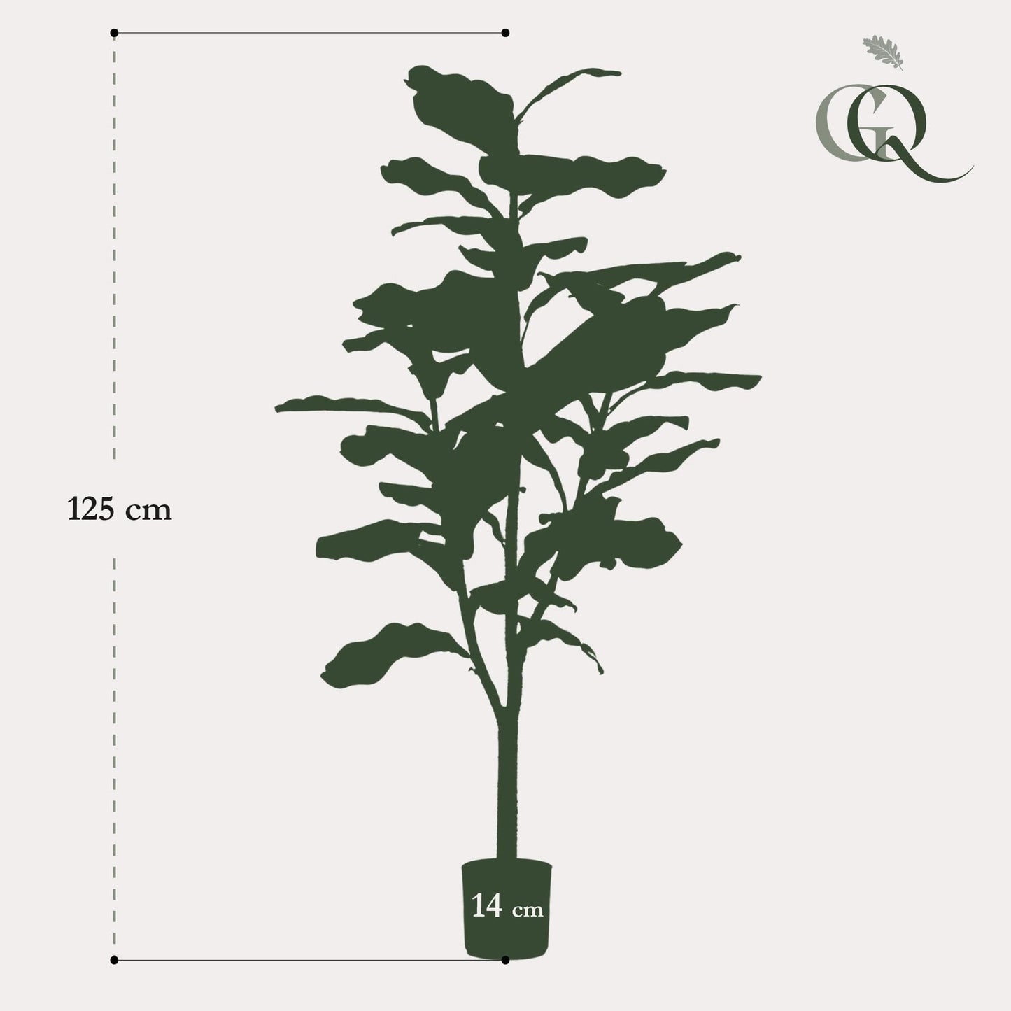 Kunstpflanze Ficus Lyrata - Tabakspflanze - 125 cm - Zimmerpflanze - Künstliche Pflanzen wie echt - grüne-wurzel