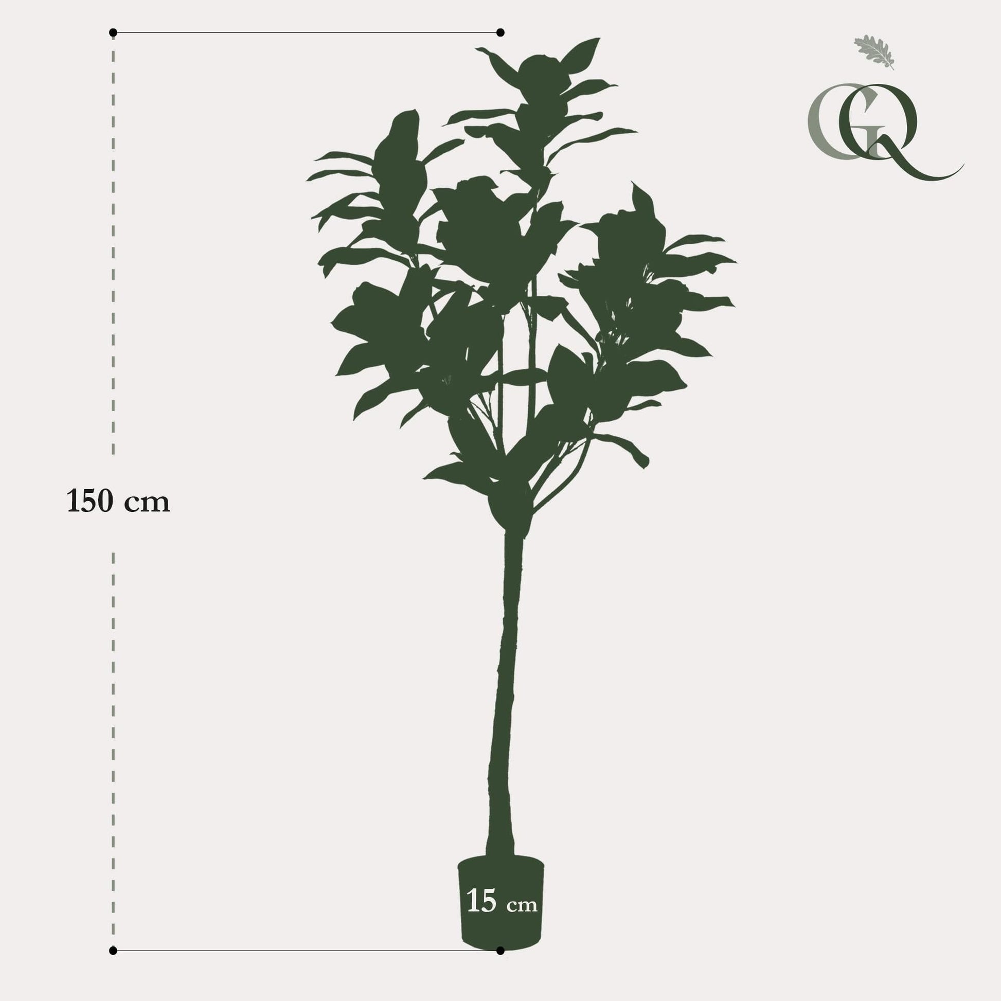 Kunstpflanze Magnolia Grandiflora - 150 cm - Zimmerpflanze - künstliche Pflanzen wie echt - grüne-wurzel