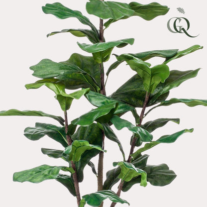 Kunstpflanze Ficus Lyrata - Tabakspflanze - 125 cm - Zimmerpflanze - Künstliche Pflanzen wie echt - grüne-wurzel