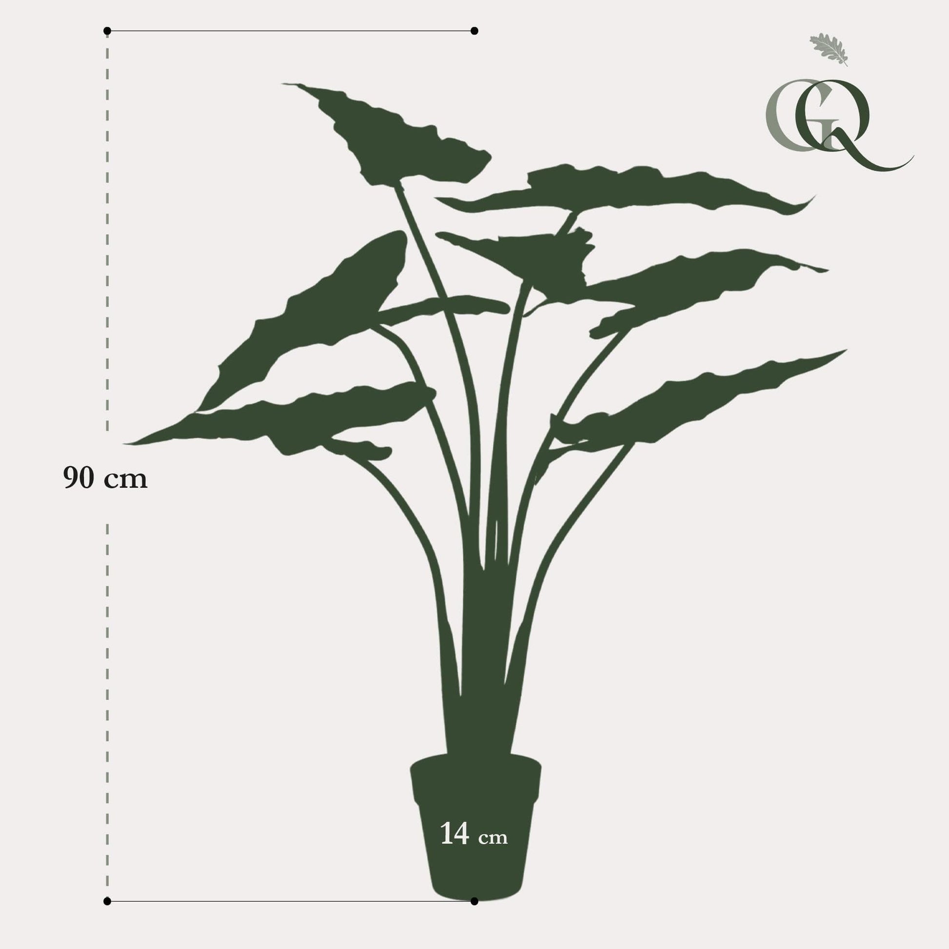 Kunstpflanze - Alocasia Frydek - 90 cm - Zimmerpflanze - künstliche Pflanzen wie echt - grüne-wurzel