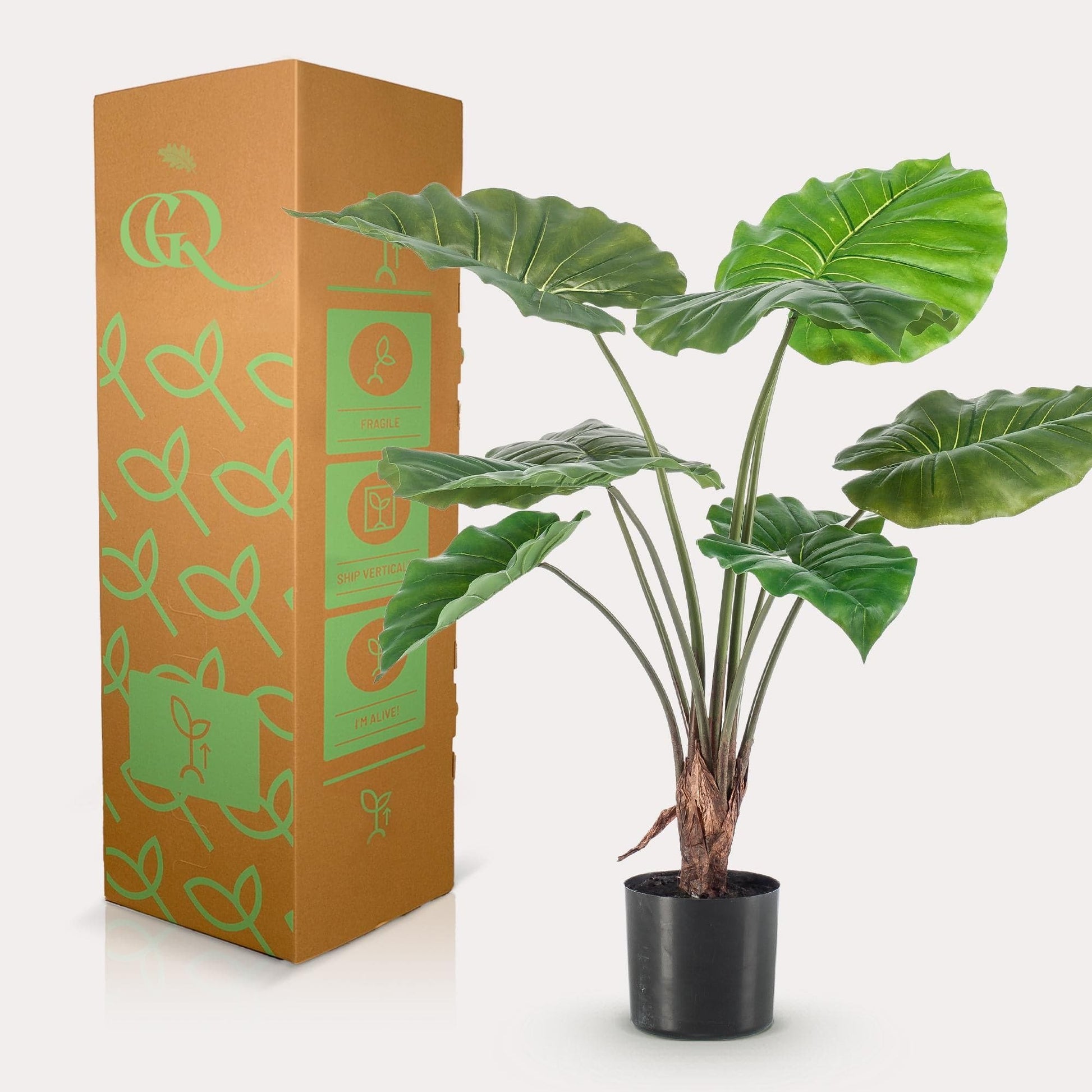 Kunstpflanze - Alocasia Frydek - 70 cm - Zimmerpflanze - künstliche Pflanzen wie echt - grüne-wurzel