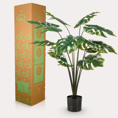 Kunstpflanze - Monstera Deliciosa - Löcherpflanze - 80 cm - Zimmerpflanze - künstliche Pflanzen wie echt - grüne-wurzel