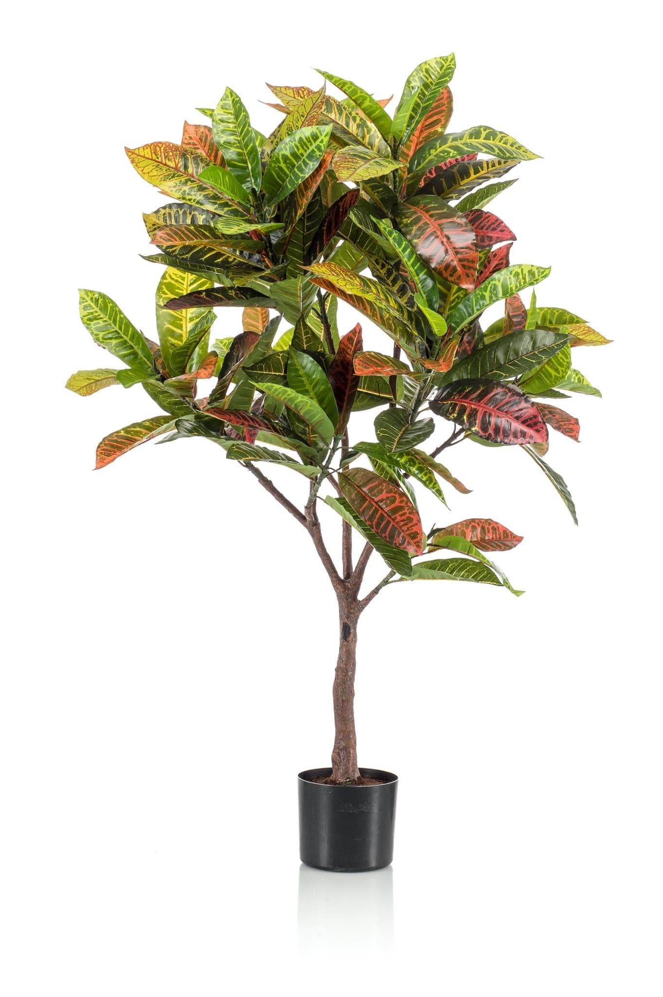 Kunstpflanze - Croton Codiaeum - Wunderstrauch - 120 cm - Zimmerpflanze - künstliche Pflanzen wie echt - grüne-wurzel